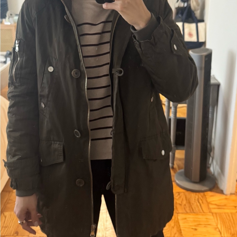 Zara Olive Green Parka Coat